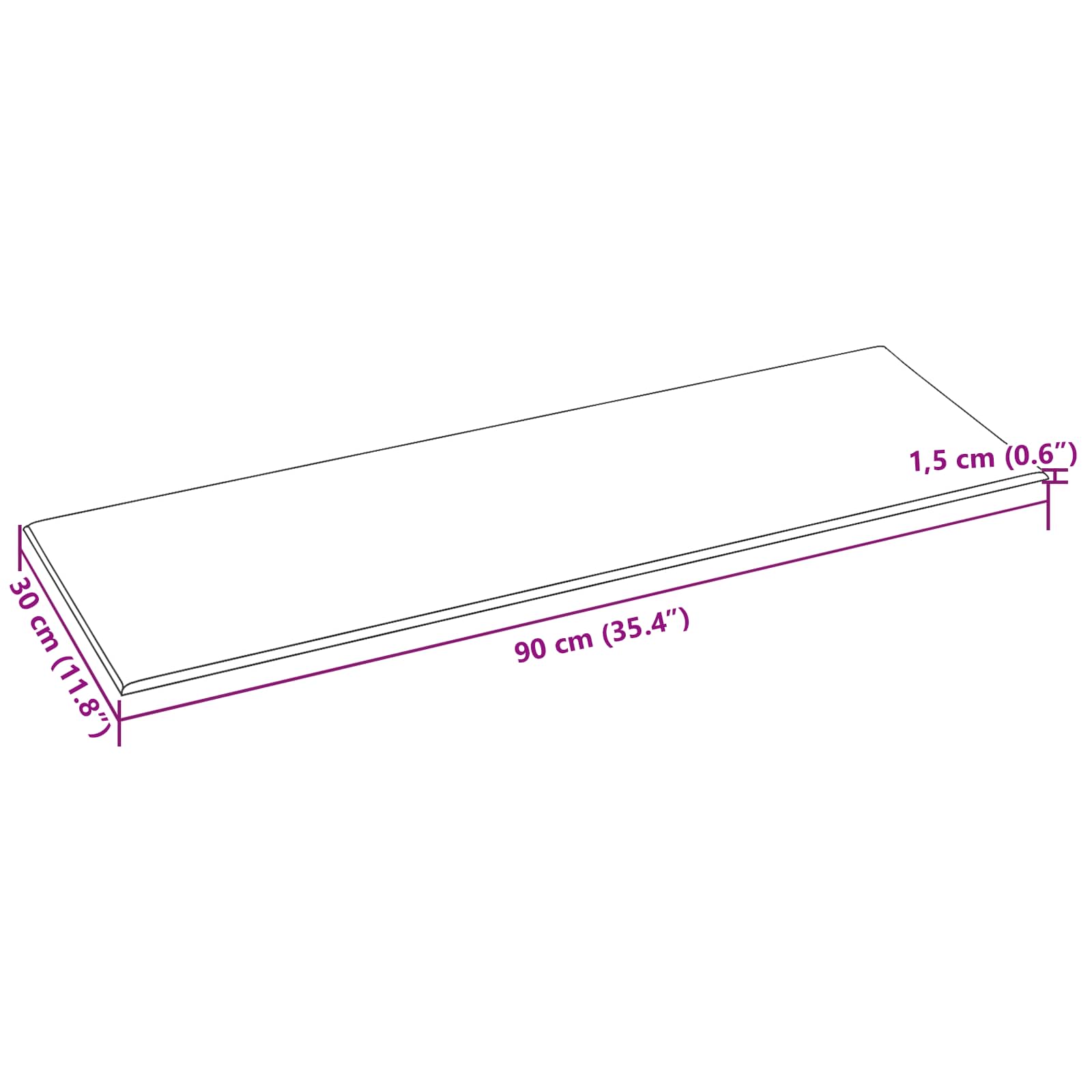 Zidna uzglavlja 12 pcs Crna 90 x 30 cm tkanina