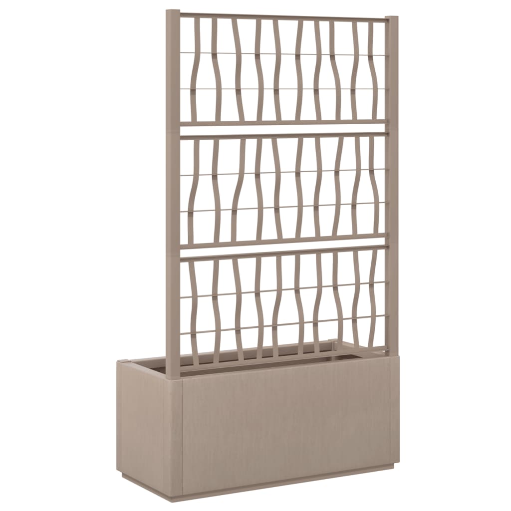 Vrtna sadilica s rešetkom svjetlosmeđa 80 x 36 x 140 cm PP