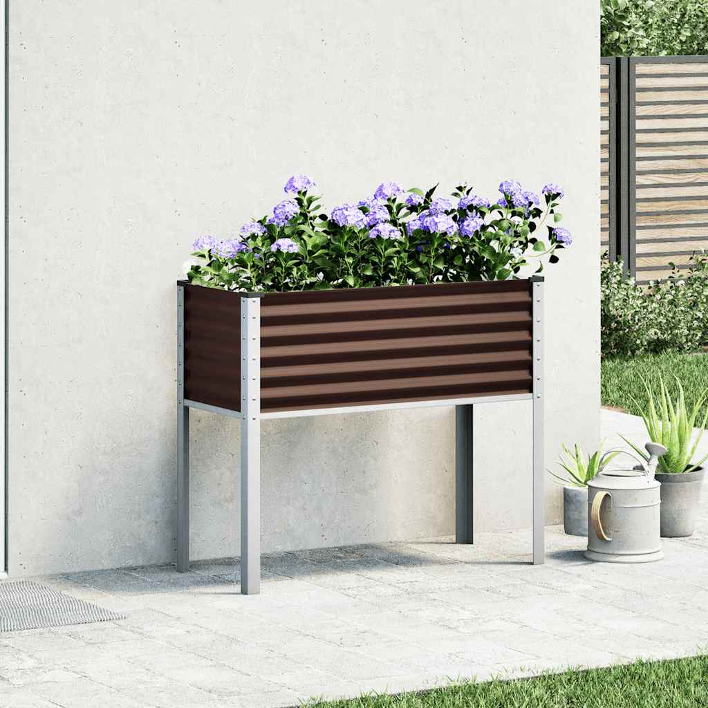 Vrtna žardinjera smeđa 100x45x90 cm čelična