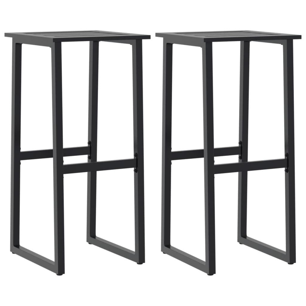 Barski stolci 2 kom crni 38x38x80 cm od čelika obloženog prahom
