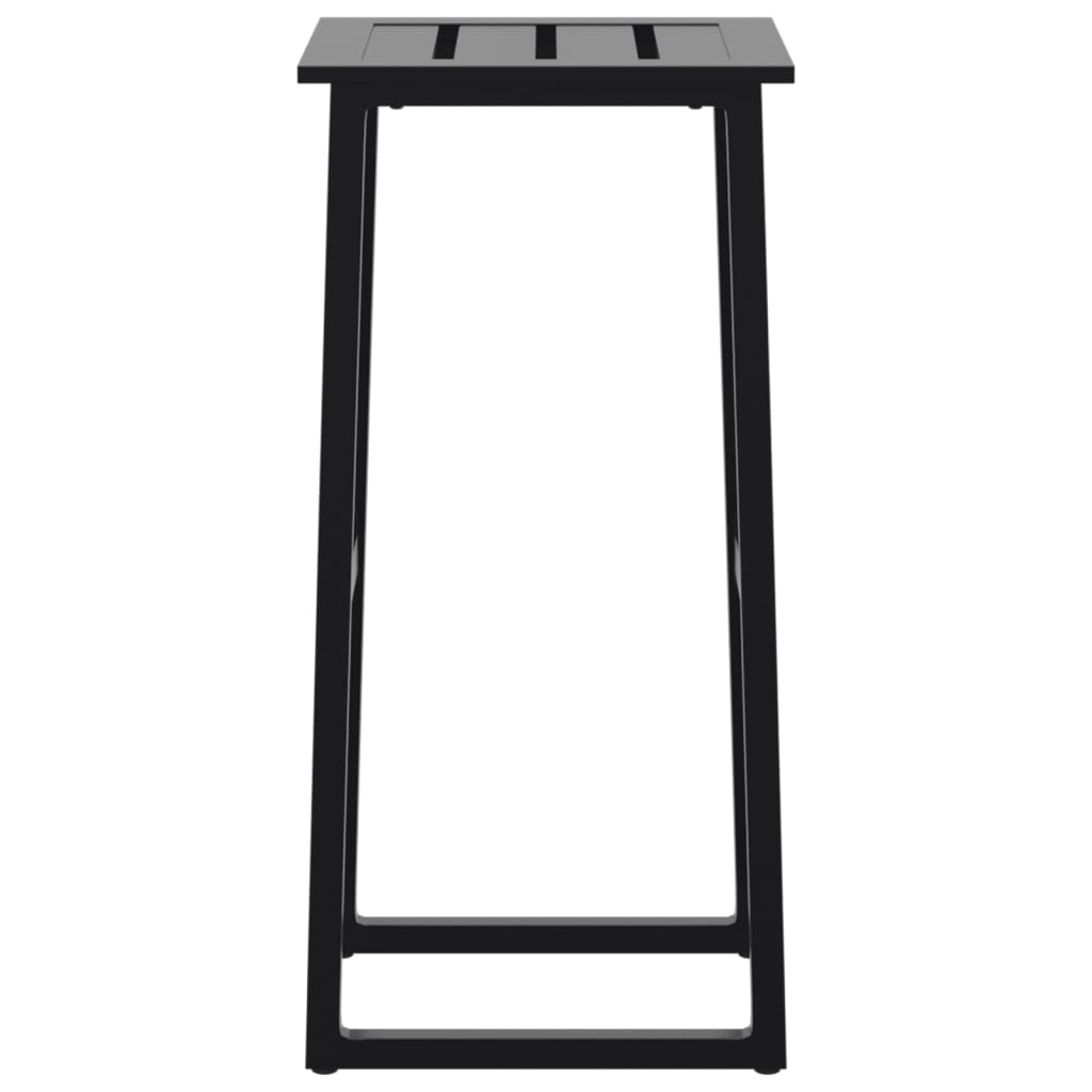 Barski stolci 4 kom crni 38x38x80 cm od čelika obloženog prahom