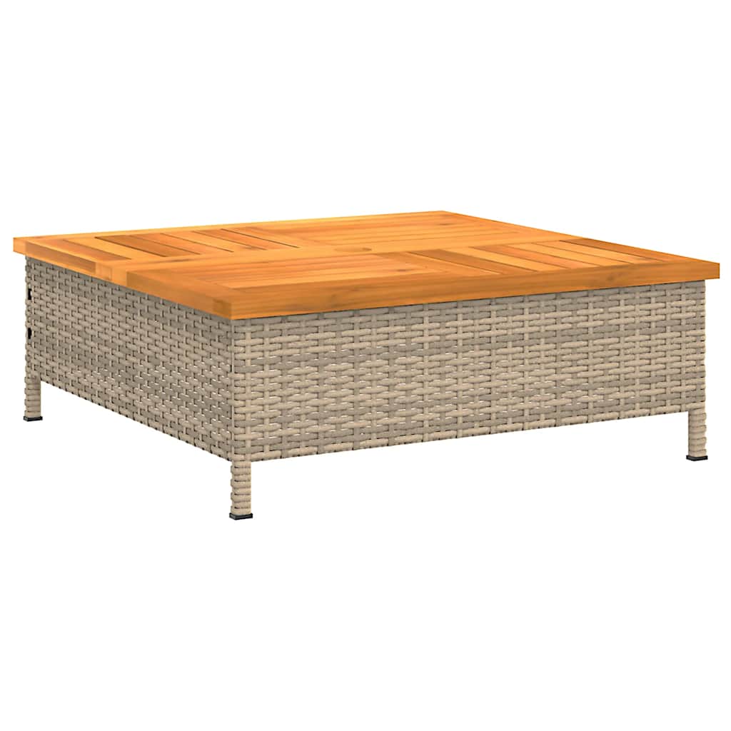 Vrtni stol bež 70 x 70 x 25 cm od ratana i bagremovog drva