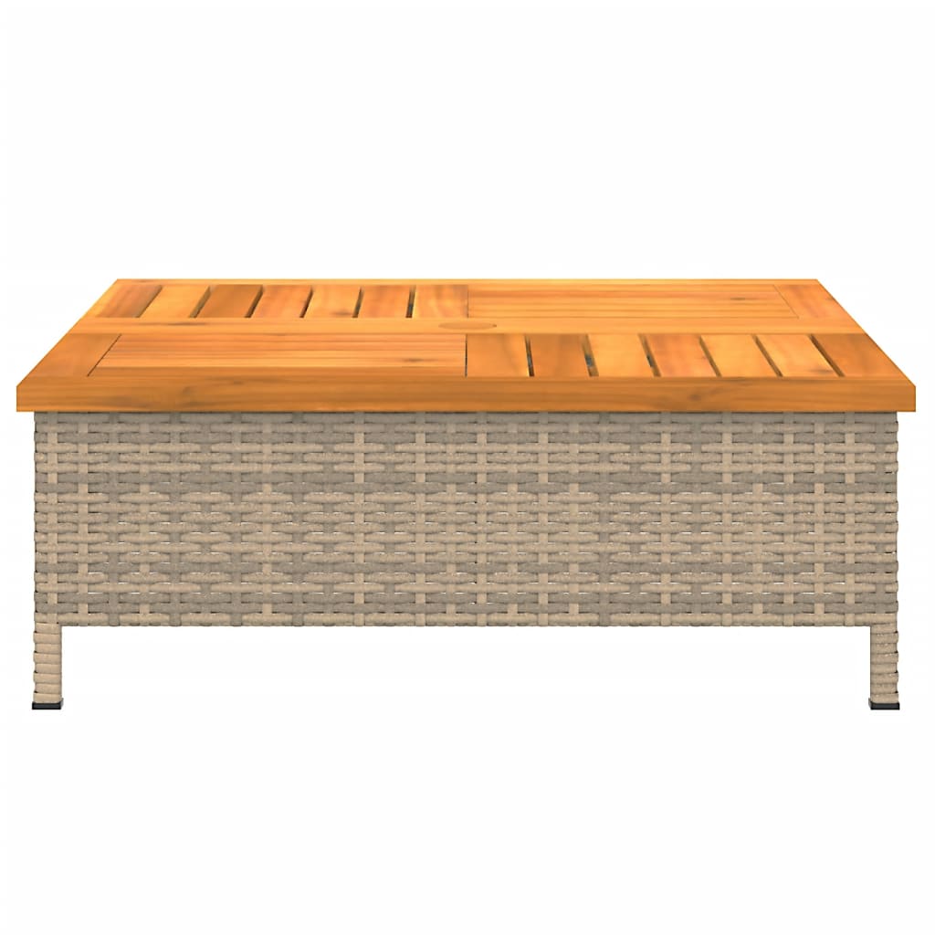 Vrtni stol bež 70 x 70 x 25 cm od ratana i bagremovog drva