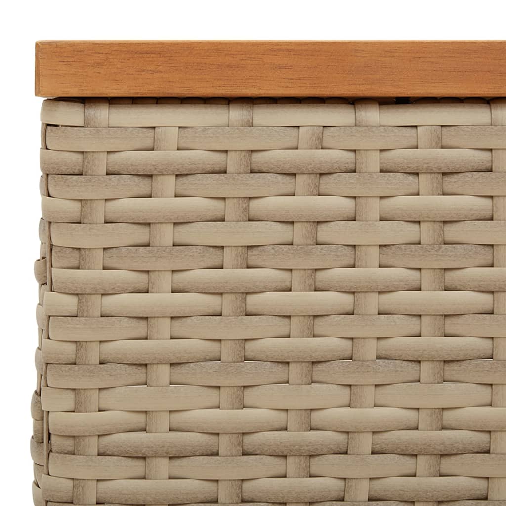 Vrtni stol bež 70 x 70 x 25 cm od ratana i bagremovog drva