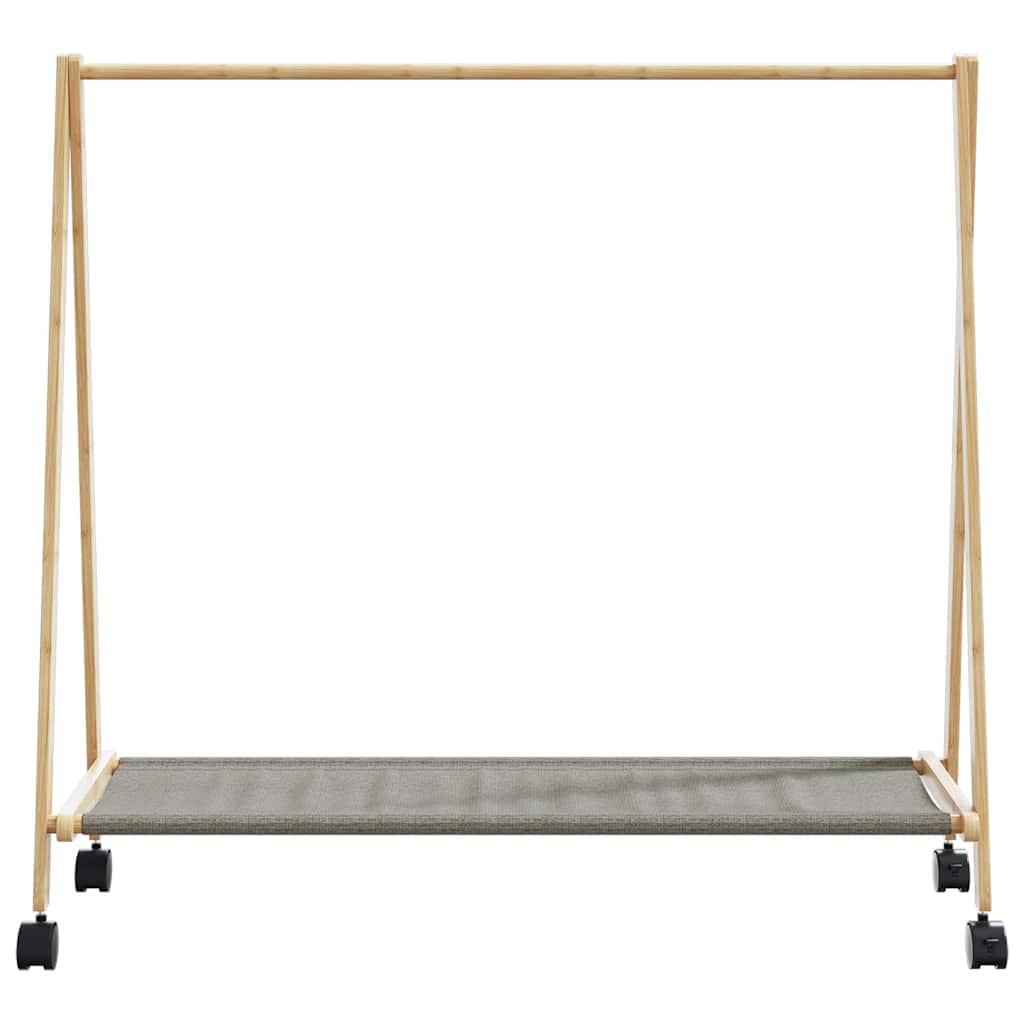 Stalak za odjeću s policama i kotačima 106x34x106,5 cm bambusa