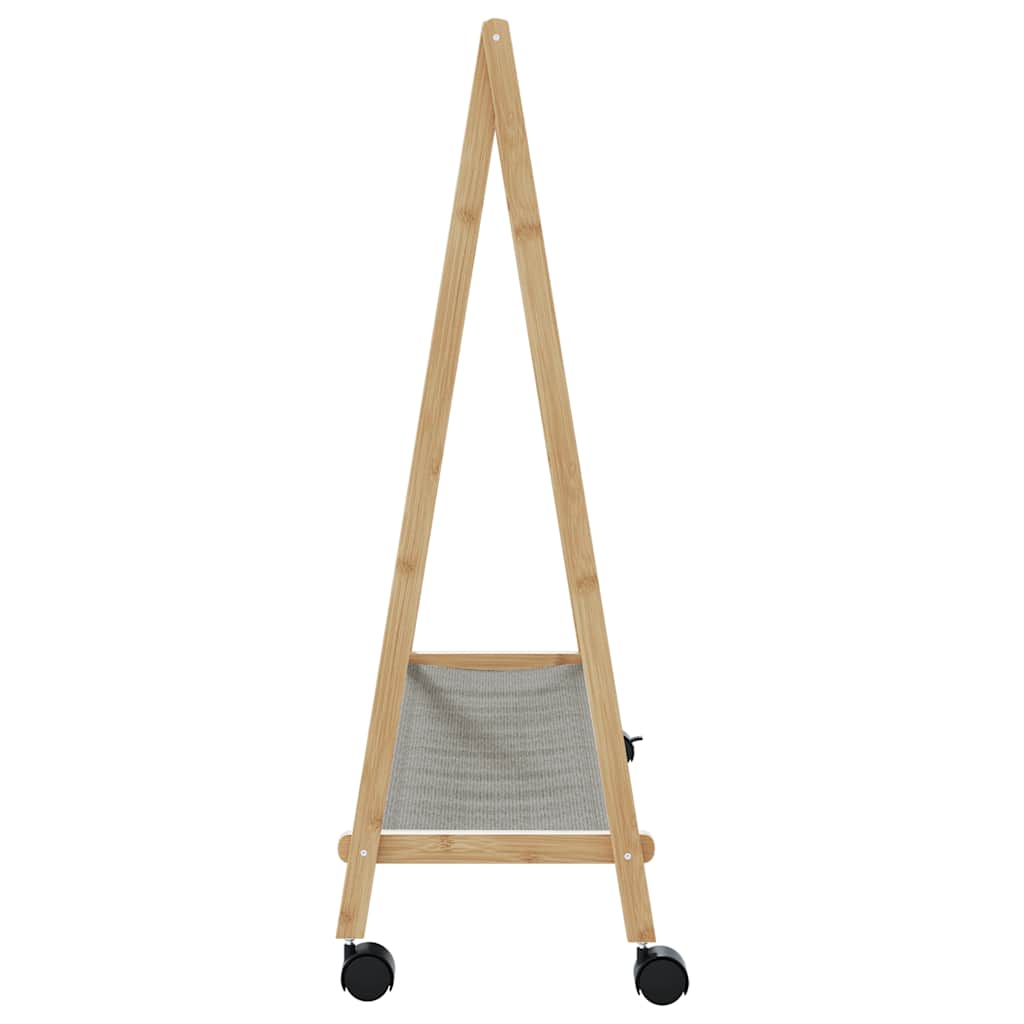 Stalak za odjeću s policama i kotačima 106x34x106,5 cm bambusa
