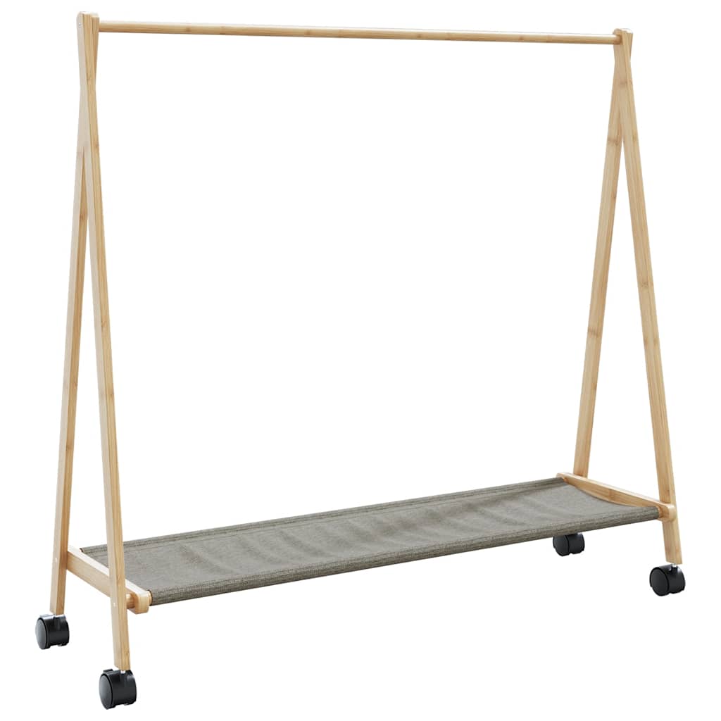 Stalak za odjeću s policama i kotačima 106x34x106,5 cm bambusa