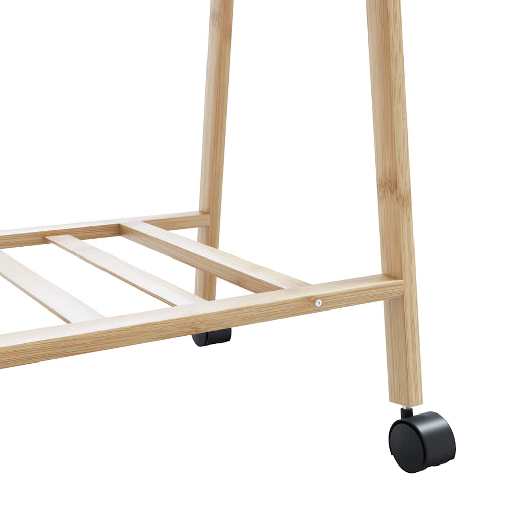 Stalak za odjeću s policama i kotačima 96x45,5x155,5 cm bambusa