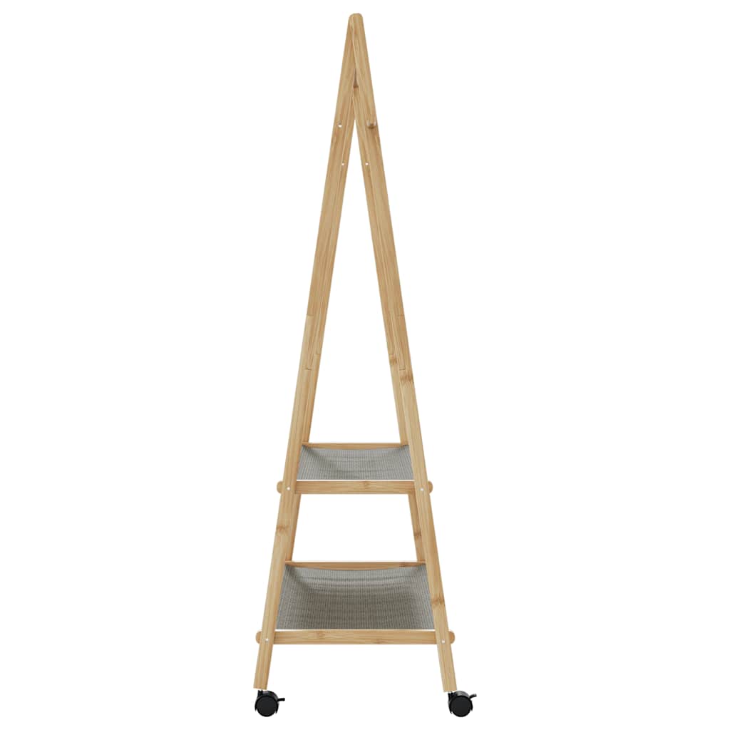 Stalak za odjeću s policama i kotačima 96x45,5x155,5 cm bambusa