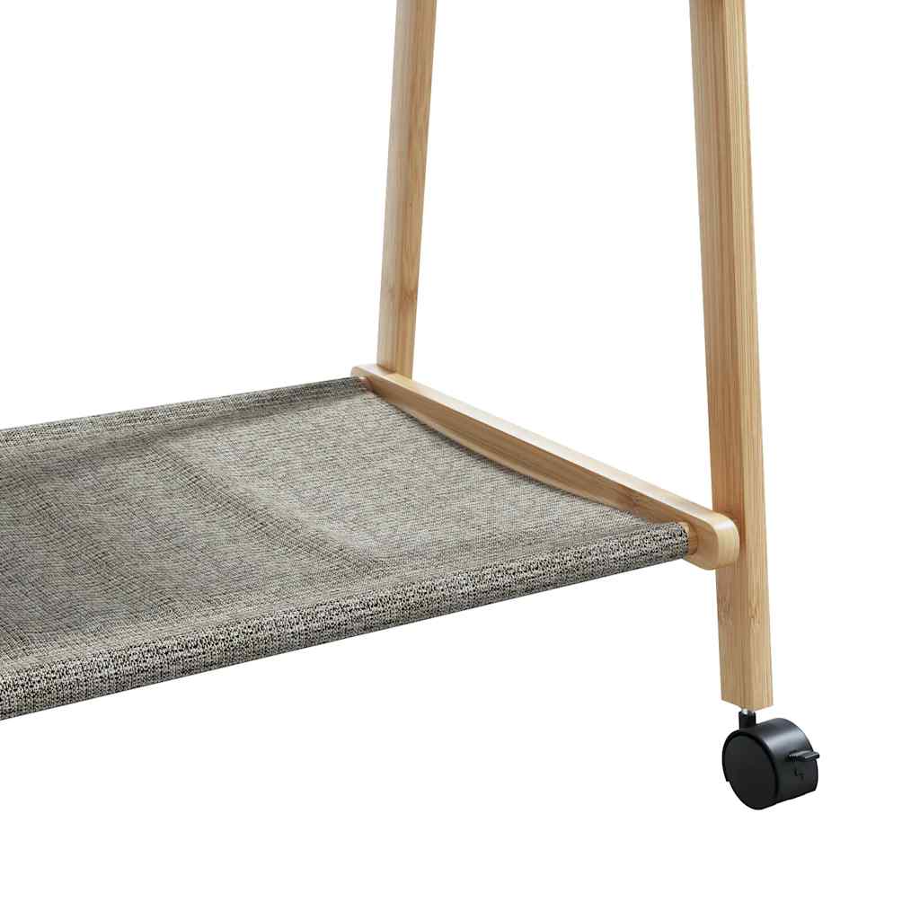 Stalak za odjeću s policama i kotačima 132x45,5x155,5cm bambusa