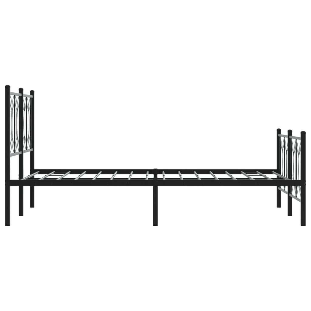 Metalni okvir kreveta uzglavlje i podnožje crni 120x190 cm