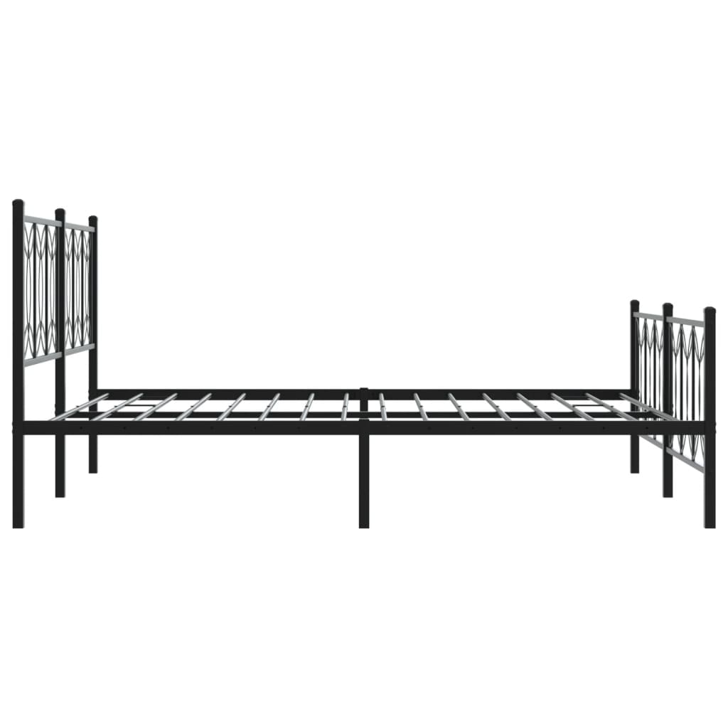 Metalni okvir kreveta uzglavlje i podnožje crni 150x200 cm