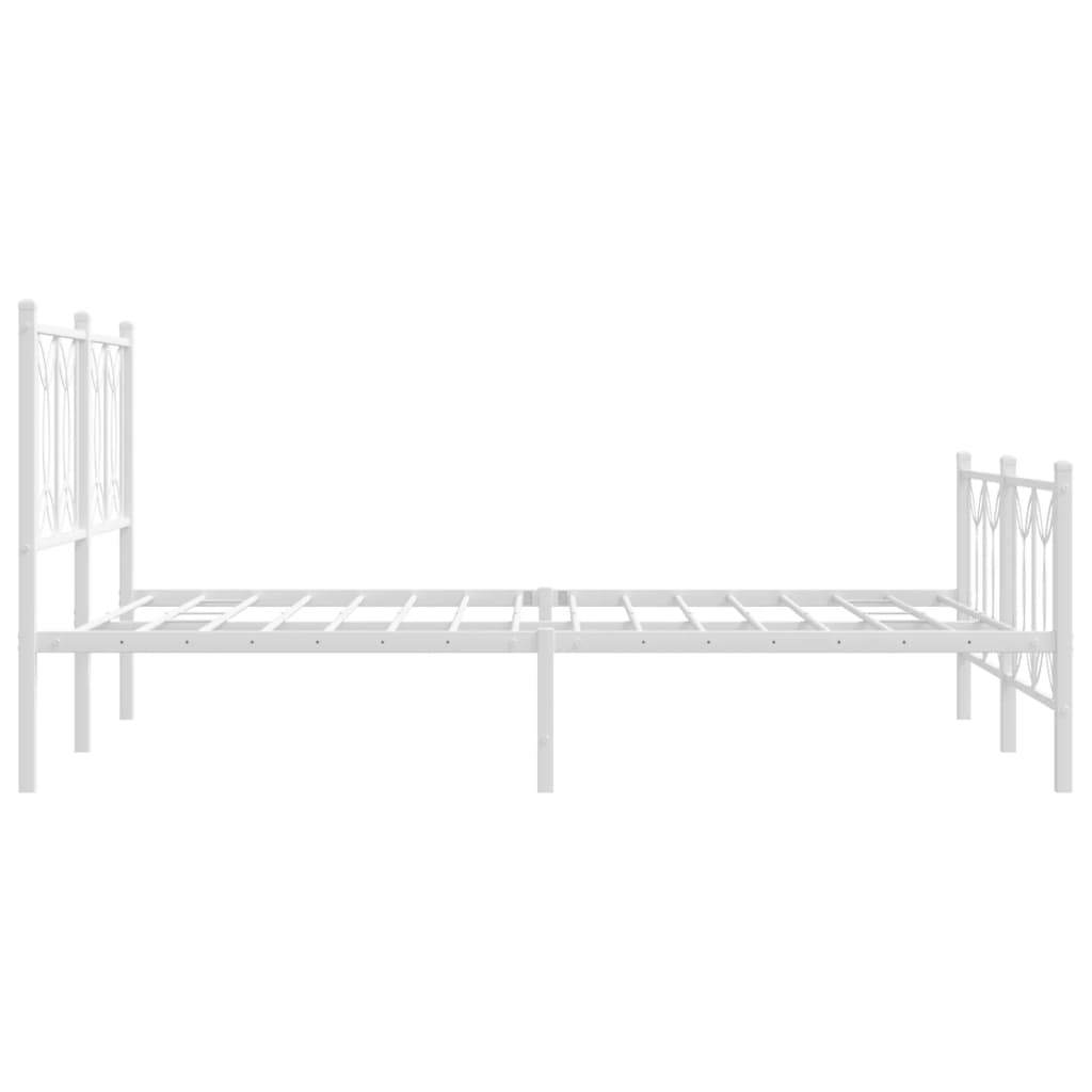 Metalni okvir kreveta uzglavlje i podnožje bijeli 140x200 cm