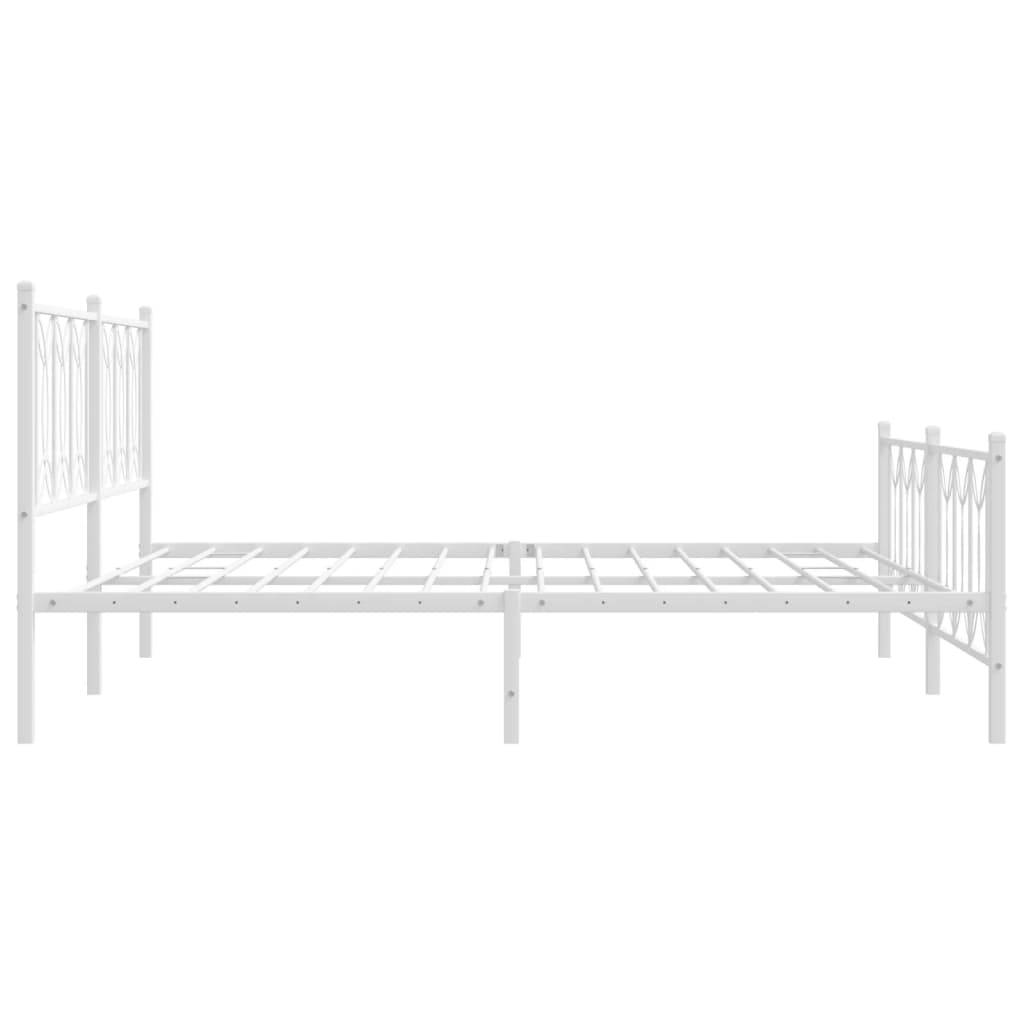 Metalni okvir kreveta uzglavlje i podnožje bijeli 183x213 cm