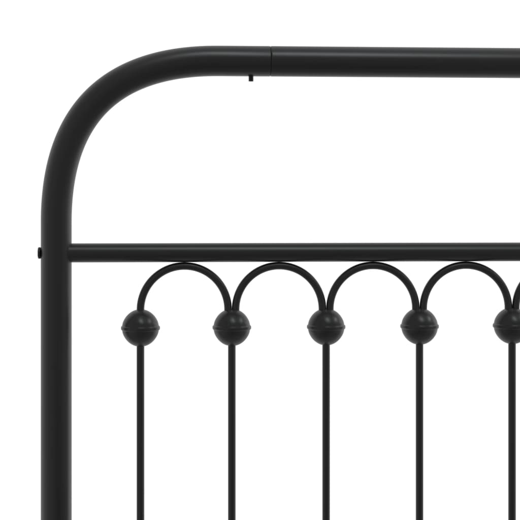 Metalni okvir za krevet s uzglavljem crni 90x200 cm