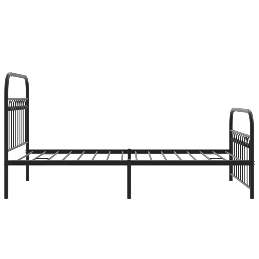 Metalni okvir kreveta uzglavlje i podnožje crni 100x190 cm