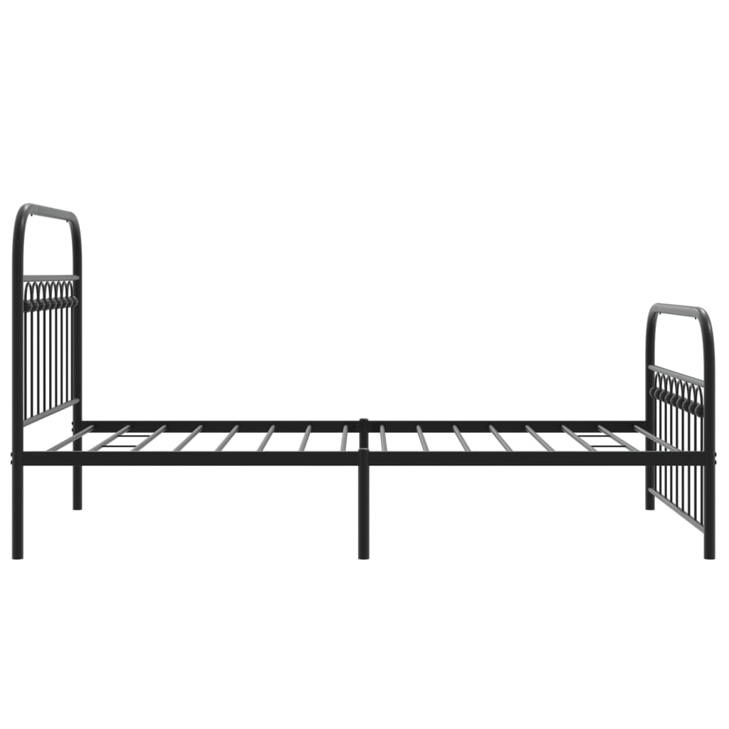 Metalni okvir kreveta uzglavlje i podnožje crni 100x200 cm