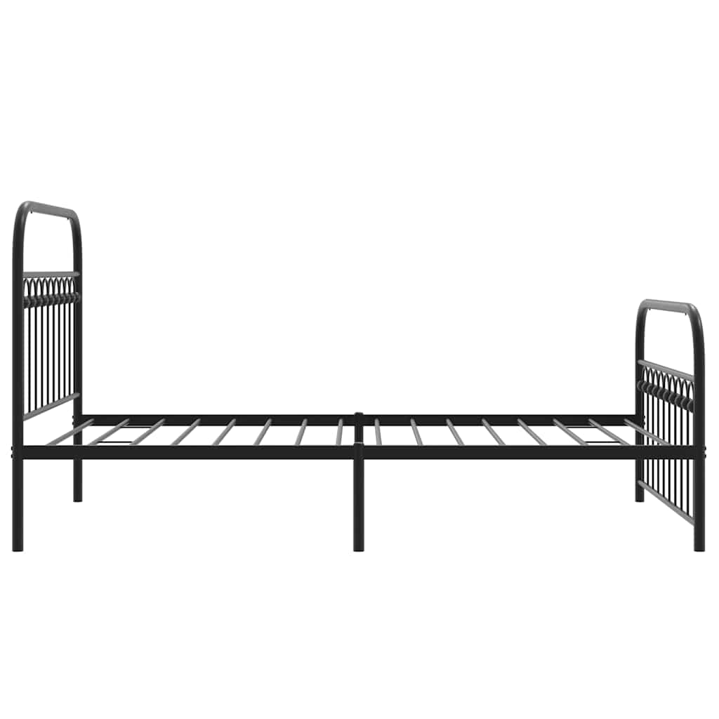 Metalni okvir kreveta uzglavlje i podnožje crni 107x203 cm
