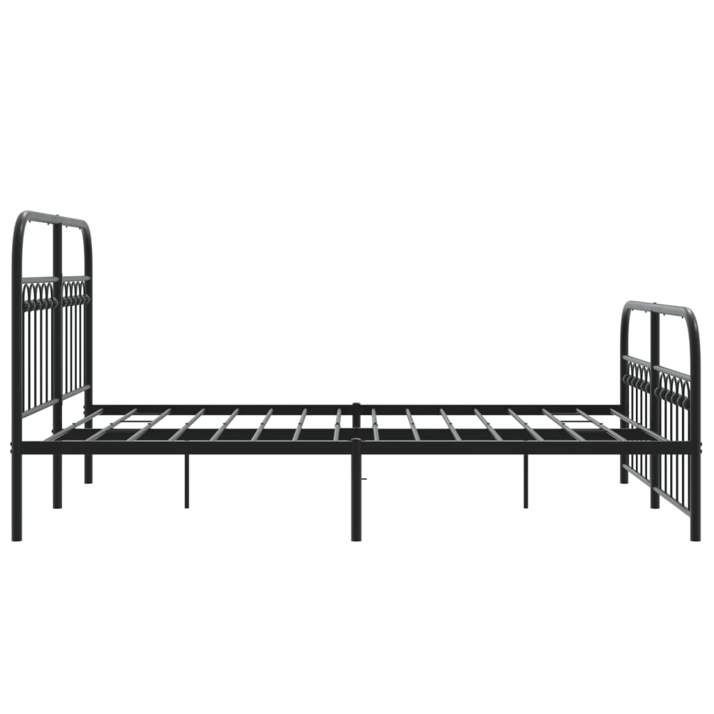 Metalni okvir kreveta uzglavlje i podnožje crni 137x190 cm