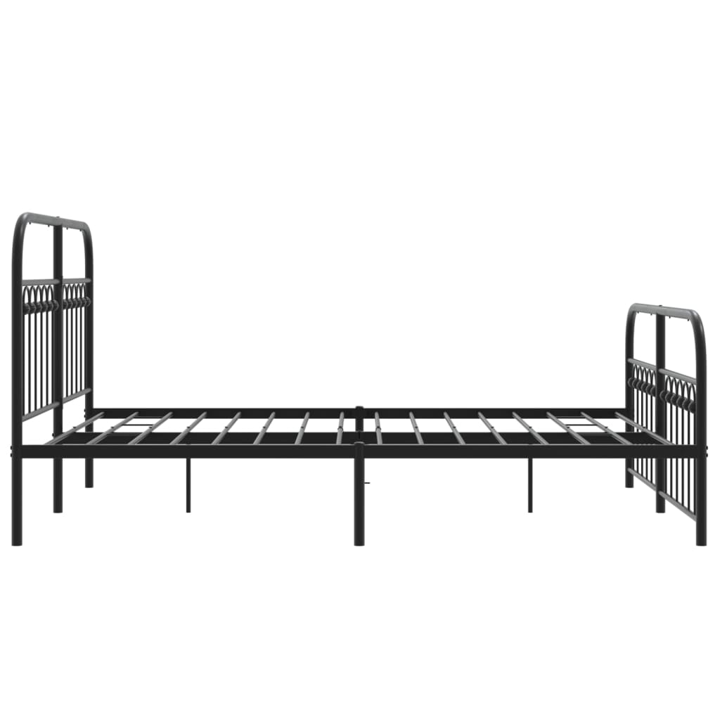 Metalni okvir kreveta uzglavlje i podnožje crni 140x200 cm