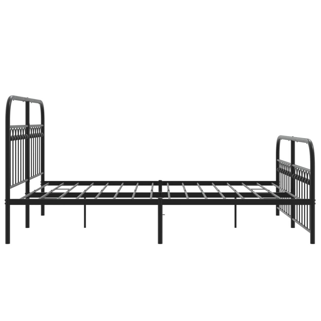 Metalni okvir kreveta uzglavlje i podnožje crni 150x200 cm