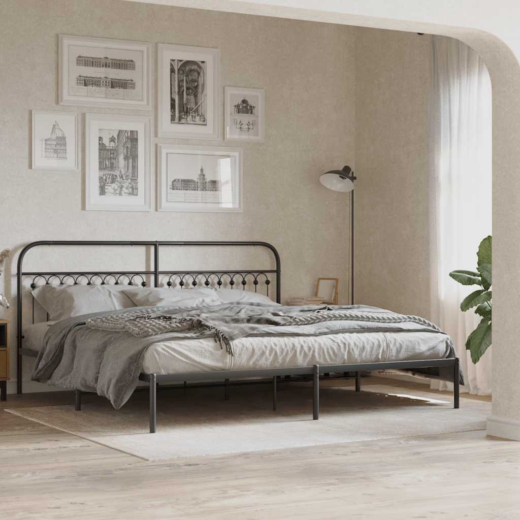 Metalno zamjensko uzglavlje crno 193 cm