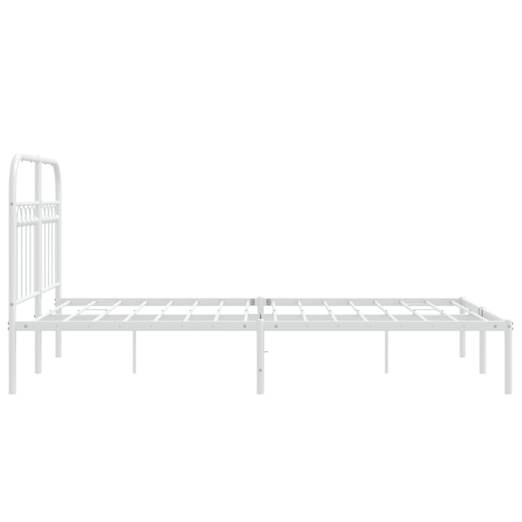 Metalni okvir za krevet s uzglavljem bijeli 120x200 cm