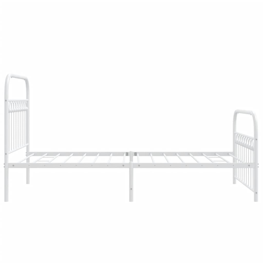 Metalni okvir kreveta uzglavlje i podnožje bijeli 100x200 cm