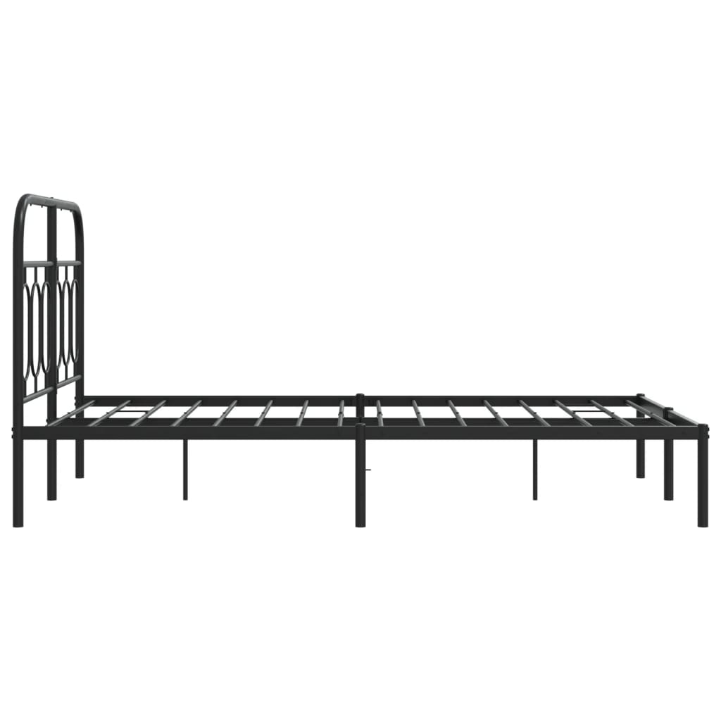 Metalni okvir za krevet s uzglavljem crni 120x190 cm