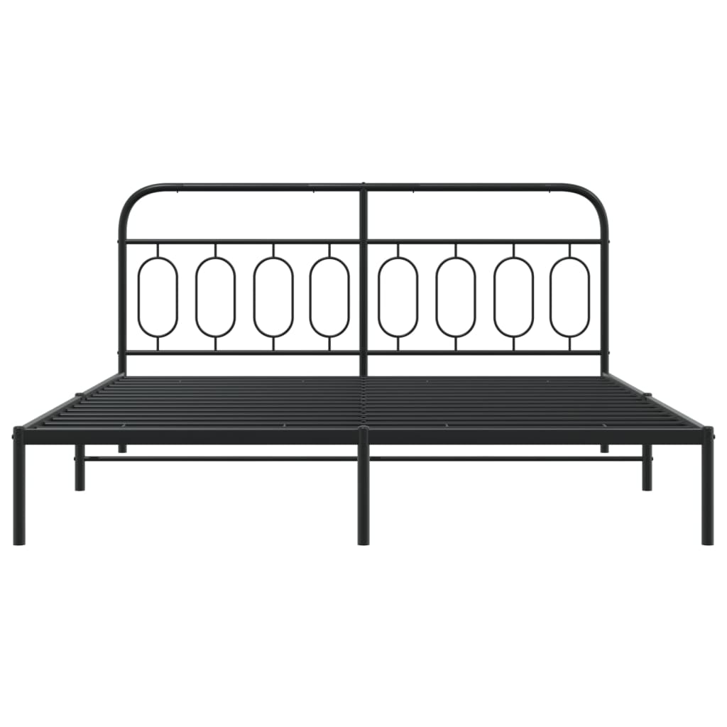 Metalni okvir za krevet s uzglavljem crni 183x213 cm