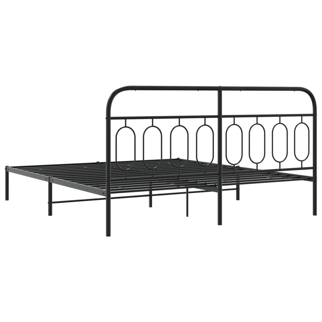 Metalni okvir za krevet s uzglavljem crni 183x213 cm