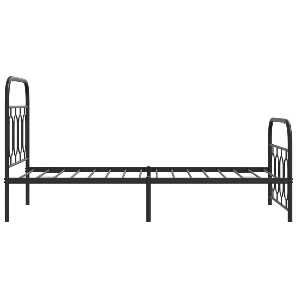 Metalni okvir kreveta uzglavlje i podnožje crni 80x200 cm