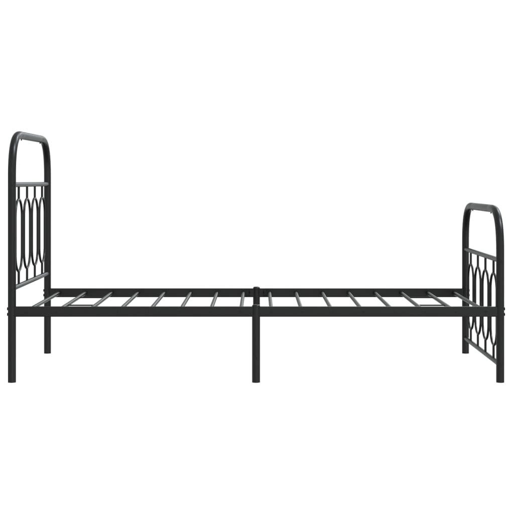 Metalni okvir kreveta uzglavlje i podnožje crni 90 x 200 cm