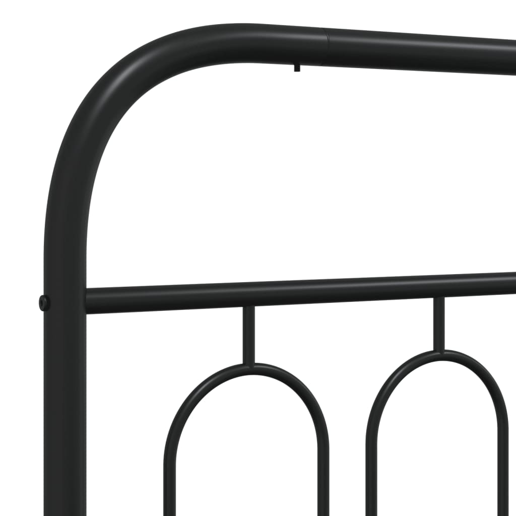 Metalni okvir kreveta uzglavlje i podnožje crni 90 x 200 cm