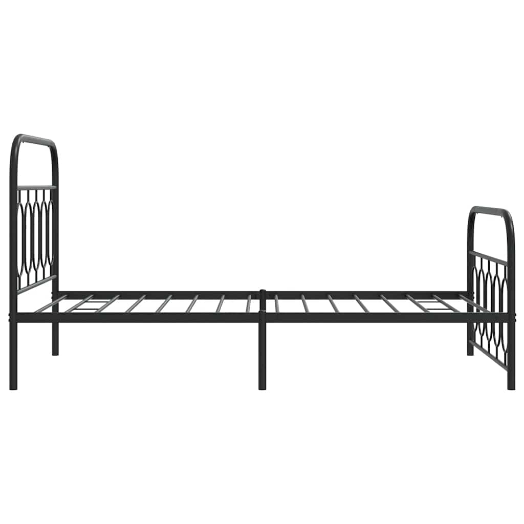 Metalni okvir kreveta uzglavlje i podnožje crni 100x190 cm