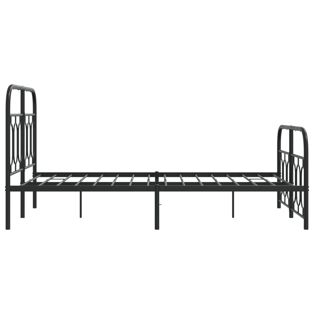 Metalni okvir kreveta uzglavlje i podnožje crni 120x190 cm