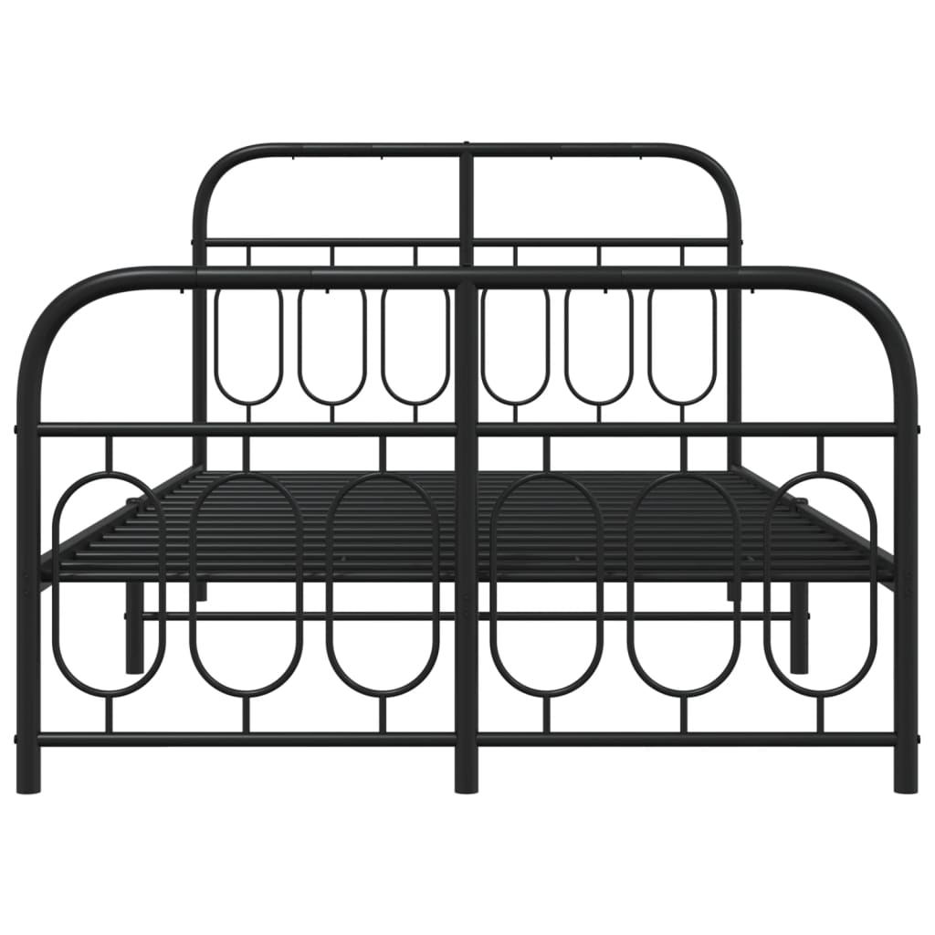 Metalni okvir kreveta uzglavlje i podnožje crni 120x200 cm