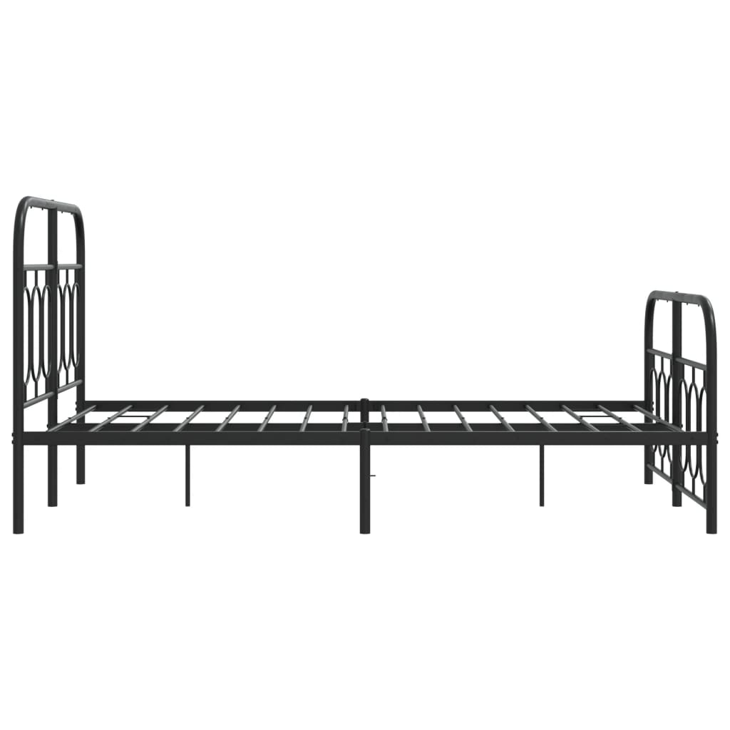 Metalni okvir kreveta uzglavlje i podnožje crni 120x200 cm