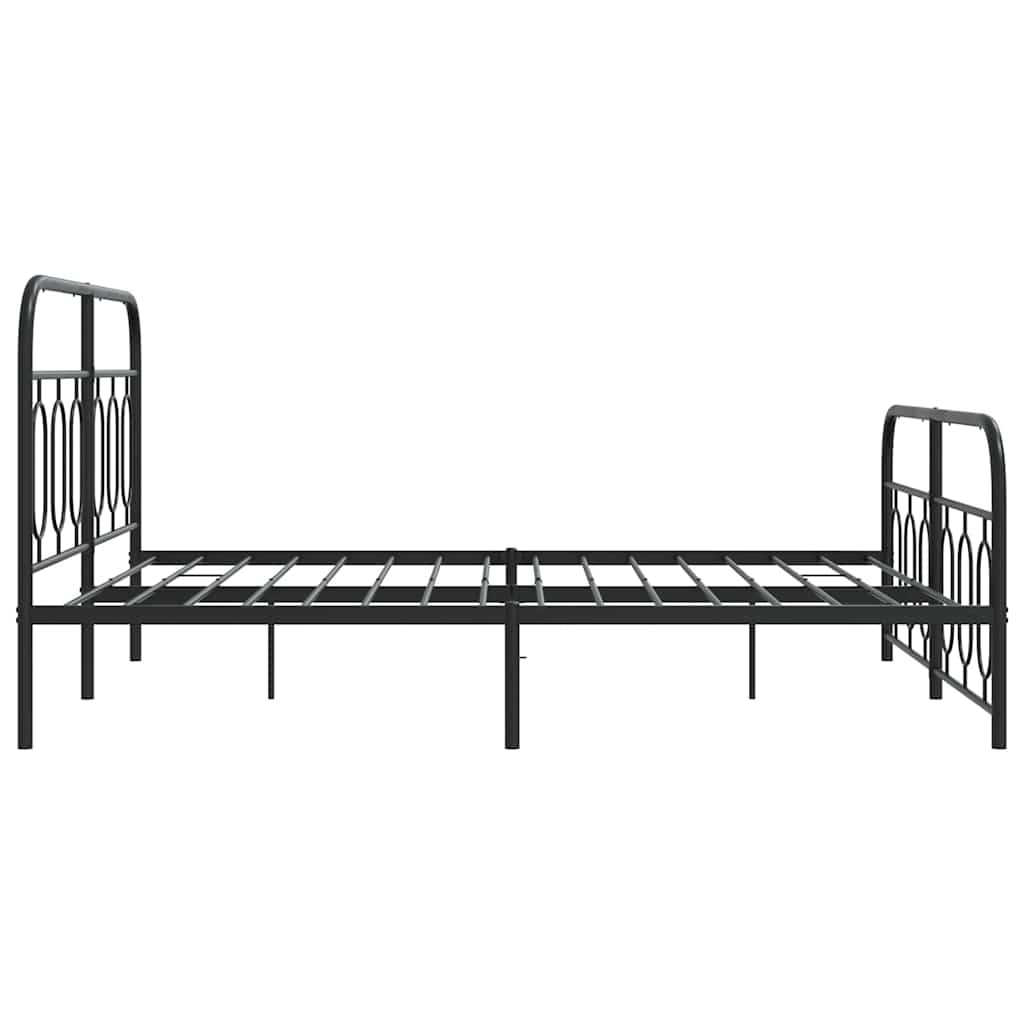 Metalni okvir kreveta uzglavlje i podnožje crni 140x200 cm