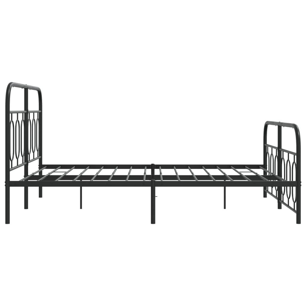 Metalni okvir kreveta uzglavlje i podnožje crni 150x200 cm
