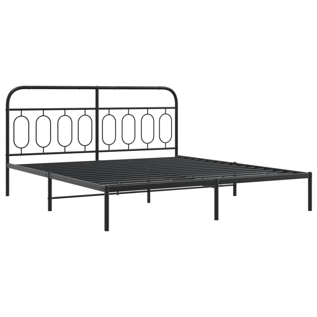 Metalni okvir kreveta uzglavlje i podnožje crni 183x213 cm