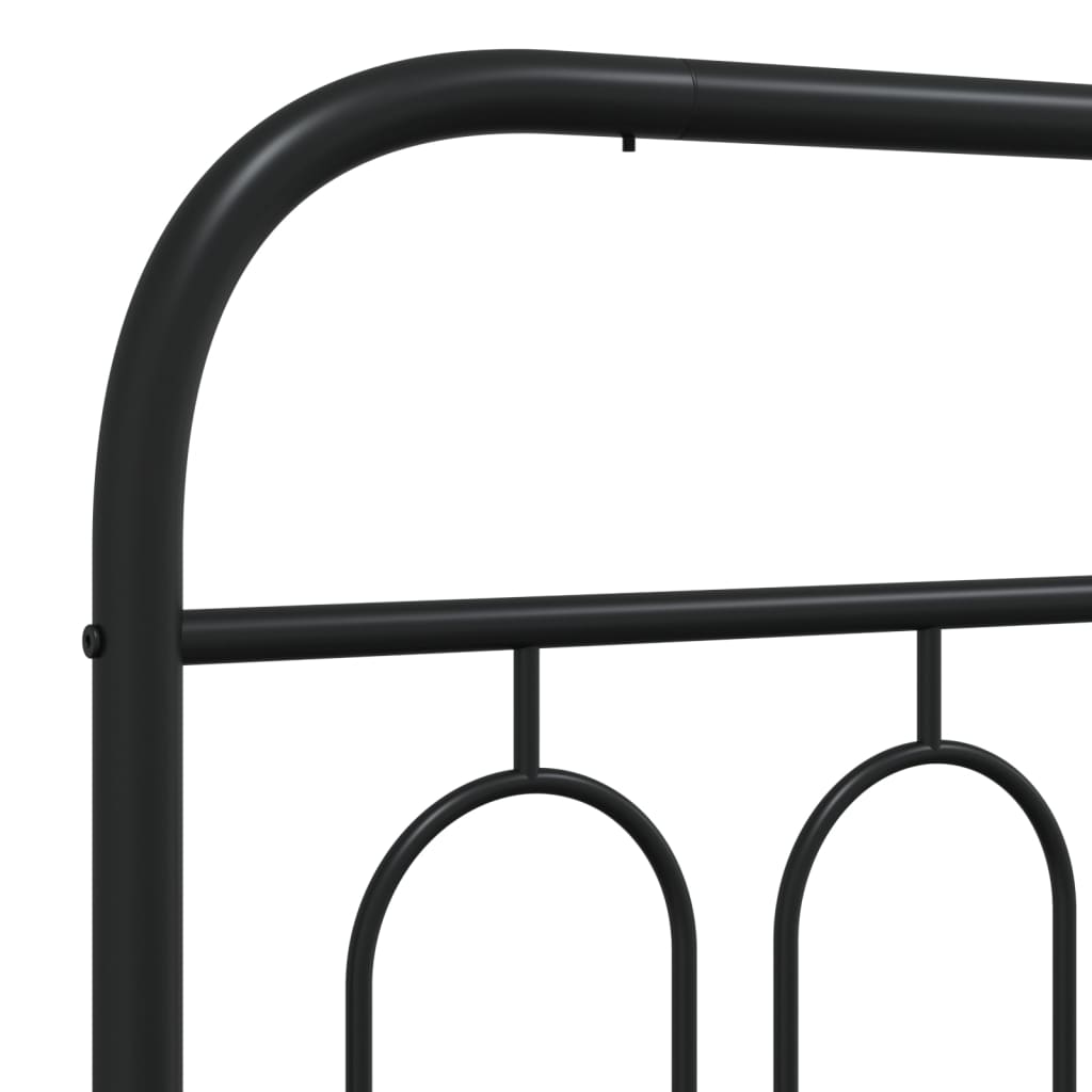 Metalni okvir kreveta uzglavlje i podnožje crni 183x213 cm