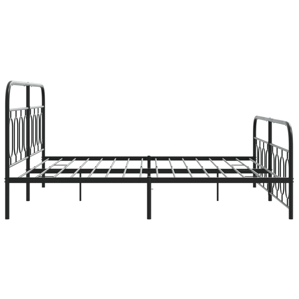 Metalni okvir kreveta uzglavlje i podnožje crni 193x203 cm