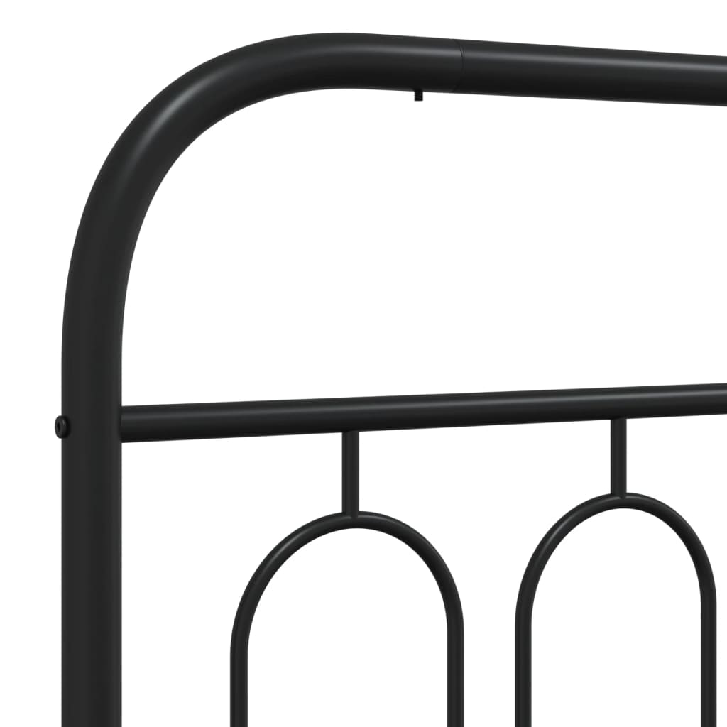 Metalni okvir kreveta uzglavlje i podnožje crni 200x200 cm
