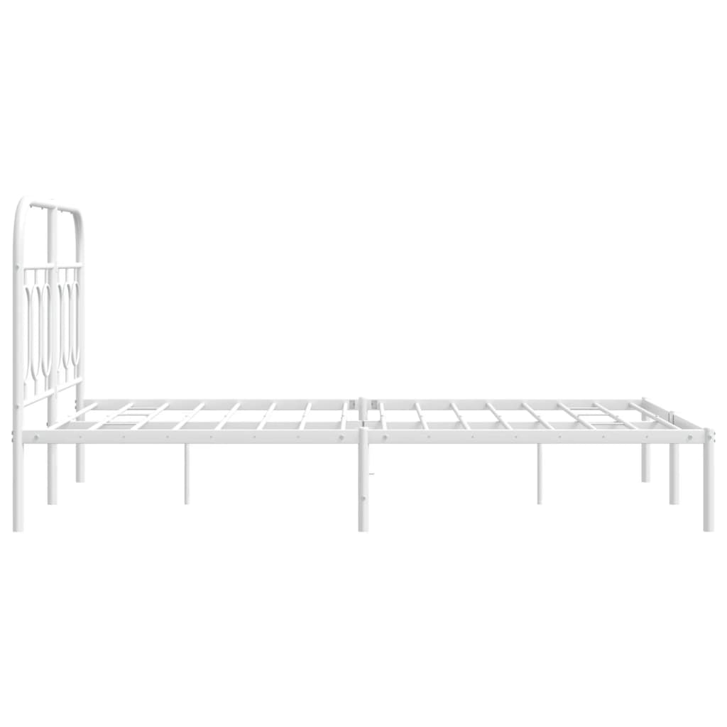 Metalni okvir za krevet s uzglavljem bijeli 120x200 cm