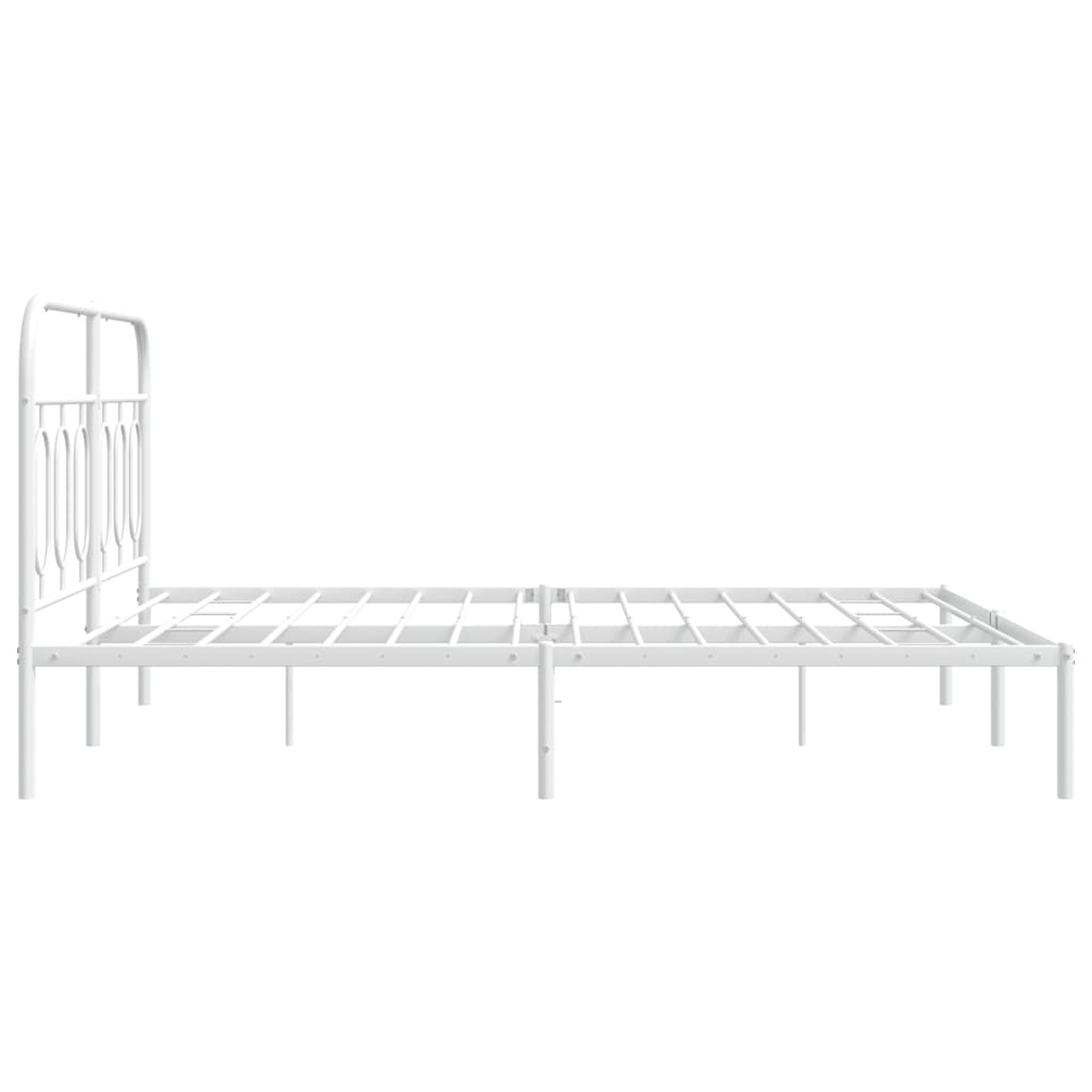 Metalni okvir za krevet s uzglavljem bijeli 150x200 cm