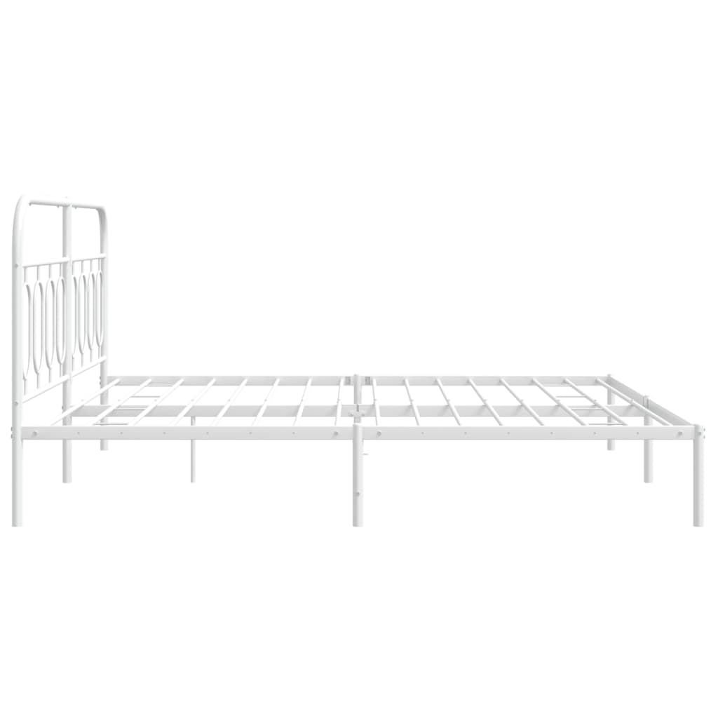 Metalni okvir za krevet s uzglavljem bijeli 183x213 cm
