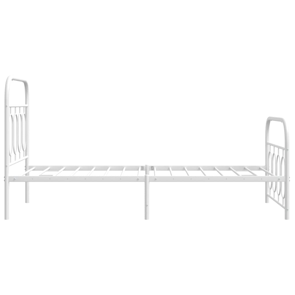 Metalni okvir kreveta uzglavlje i podnožje bijeli 90x190 cm