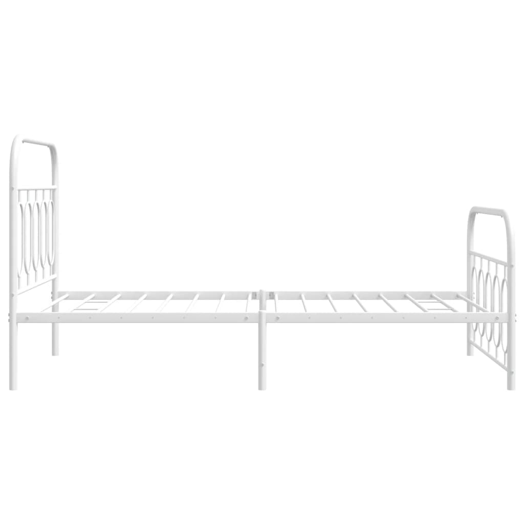 Metalni okvir kreveta uzglavlje i podnožje bijeli 100x200 cm