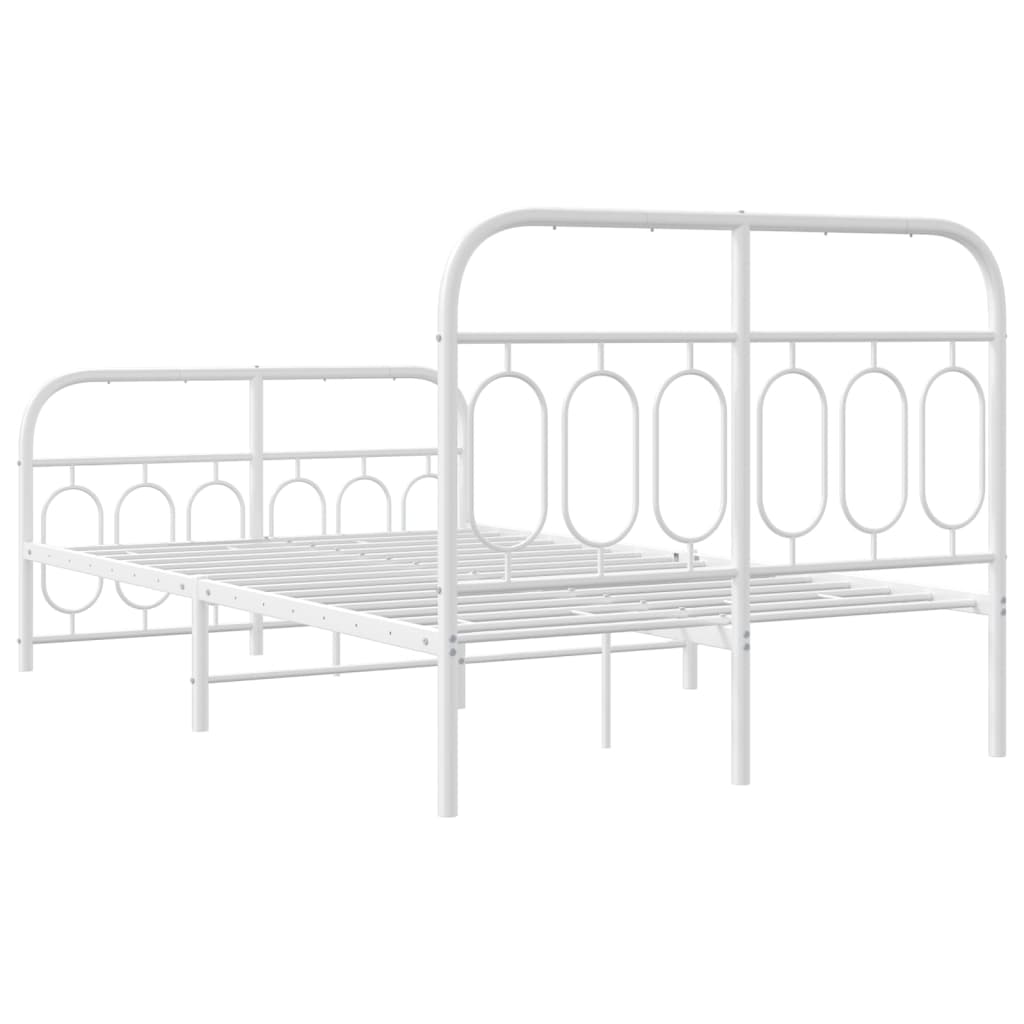 Metalni okvir kreveta uzglavlje i podnožje bijeli 120x200 cm